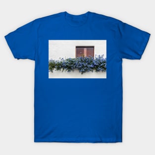 Window with blue flowers T-Shirt